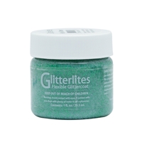 Angelus Glitterlites Acrylic Leather Paint 1 fl oz/30ml Bottle. Kelly Green