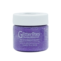 Angelus Glitterlites Acrylic Leather Paint 1 fl oz/30ml Bottle. Princess Purple