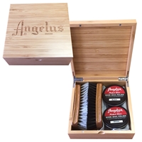 Angelus Lasered Bamboo Shoe Shine Box